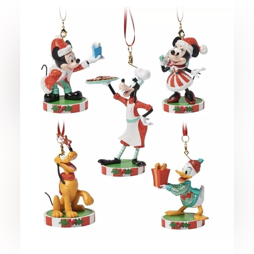 Disney Mickey Mouse and Friends Sketchbook 5-Piece Christmas Ornament Set - NEW